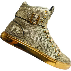JUMP NEW YORK J75 Men Sullivan High-Top Sneakers Gold 14US/47UK/13UK Buckle Zip